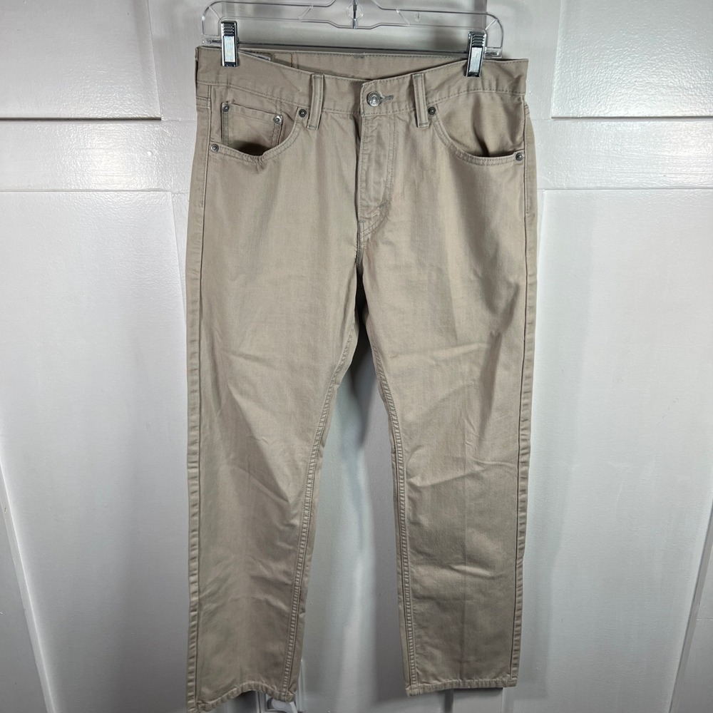 Levis 505 Regular Fit Straight Leg Khaki Tan Pants Mens 30x32 00505-0994